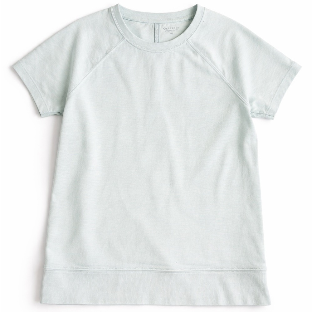 Athleta light mint blue short sleeve sweatshirt top size MT